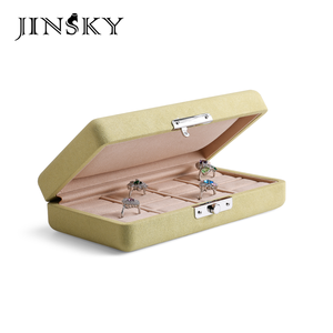 Boîte à bijoux de luxe Jinsky, organisateur de bagues à 8 emplacements, étui de présentation, boucle en métal, boîte de rangement portable, boîte cadeau - Product Image 1