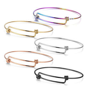 High Quality Adjustable Wire Blank <b>Bangle</b> <b>Bracelets</b> for Jewelry Making Expandable Stainless Steel <b>Bangle</b> - Product Image 1