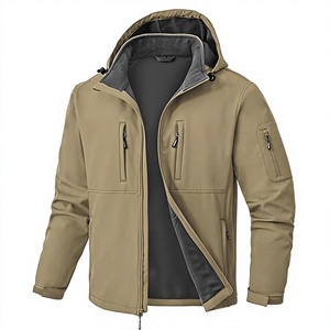 Men's Tactical Softshell <b>Jacket</b> Waterproof Windproof <b>Fleece</b> <b>Lined</b> Hooded Outdoor Work <b>Jacket</b> 6 Pockets - Product Image 1