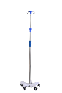 Stands Infus Stainless Steel untuk Rumah Sakit dengan 4 Pengait Tiang Infus - Product Image 3