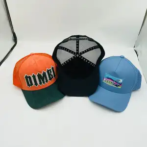 High Quality Custom 5 Panel Mesh Trucker Hat Embroidery Logo Patch Trucker Hats