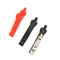 Pince crocodile en plastique rouge et noir pour câble de démarrage de voiture, pince de batterie haute intensité