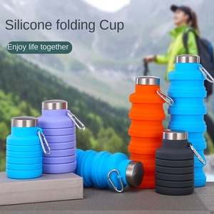 Bouteille d'eau pliable en silicone 500 ml, qualité alimentaire, réutilisable, portable, pour le sport et les voyages en extérieur, OEM - Product Image 3