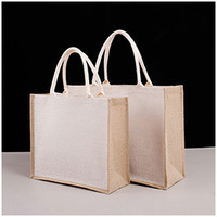 Sacs fourre-tout en jute écologiques avec logo personnalisé, vente en gros de sacs à provisions en toile de jute de poche réutilisables pour l'épicerie et l'utilisation de cadeaux
