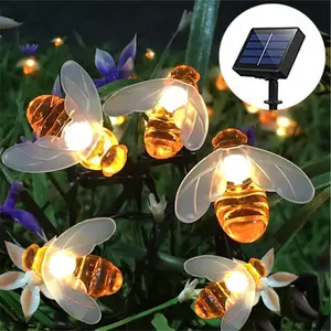 Best Selling Solar Outdoor Waterproof Simulation Honey Bees Decor for Garden Xmas Decorations Warm White