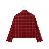 Vente en gros de chemises à carreaux rouges en laine polaire de haute qualité avec poche à bouton-pression pour hommes veste d'hiver de créateur chemises pour hommes