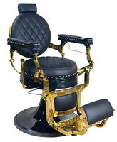 Chaise de salon de coiffure de luxe en cuir rouge au design unique haut de gamme avec base ronde argentée à vendre
