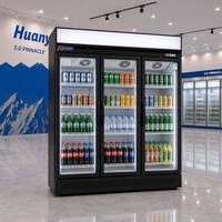Réfrigérateur vertical commercial à basse température pour boissons, avec affichage LED mécanique, arrêt automatique du ventilateur, ouverture/fermeture de la porte pour économiser l'énergie, air froid