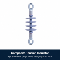 Isolateur de tension composite 36 kV à boucle œillet, haute résistance à l'électricité de fuite aux deux extrémités, pour lignes de traversée de rivières