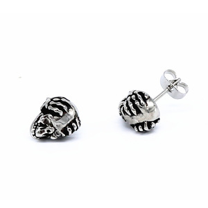 Pendientes de esqueleto yunnique, diseño de calavera con ojos rojos, de acero de titanio, estilo punk, joyería de moda - Product Image 1
