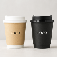 Gobelets en papier jetables à double paroi, résistants aux fuites, avec logo personnalisé, biodégradables, de qualité alimentaire, pour emballages de café à emporter