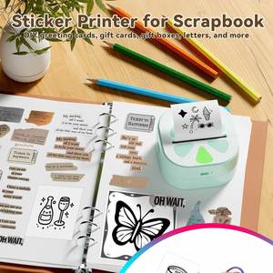 Mini Impresora de Etiquetas HD de 57 mm, Batería de 1300 mAh, Resolución de 203 dpi, Sin Tinta, para Estudiantes, Aprendizaje en Casa, 3 Rollos de Consumibles - Product Image 5