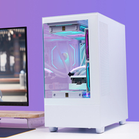 Lovingcool OEM New Tempered Glass Computer Case&Towers White MATX Desktop PC Gamer Cabinet RGB CPU Case Cube Support 360 Cooler