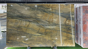 Brazil tự nhiên <span class=keywords><strong>sandalus</strong></span> Granite quartzit tấm lụa Nâu nền tường đá cẩm thạch nhà bếp Bàn đánh bóng tấm lớn - Product Image 2