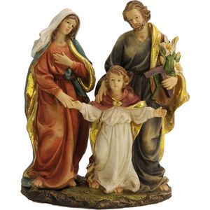 Figurine de la Nativité de taille personnalisable, Sainte Famille, artisanat pour décorations de vacances, environ 21 cm, bloc de crèche - 9006935283099 - Product Image 1