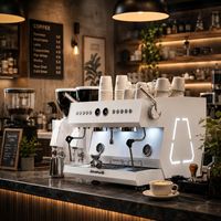 Cafetera de Doble Cabezal de Alto Rendimiento de 4200W para Cafeterías, Restaurantes y Bares de Oficina