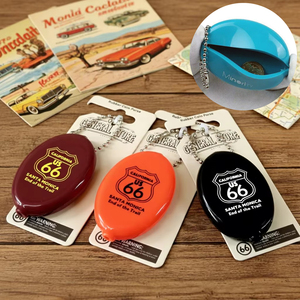 Porte-monnaie en caoutchouc souple PVC de forme ovale avec logo imprimé UV personnalisé, plusieurs couleurs, ultra léger, porte-monnaie avec porte-clés - Product Image 1