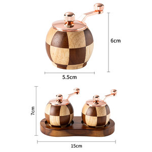 FLYWOD Macina Spezie da Cucina in Legno di Acacia, Macina Sale e Pepe a Scacchiera in Legno di Acacia - Product Image 6