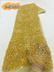 Sang Trọng Màu Xanh Lá Cây Ấn Độ George Long Lanh Vải Cho Đám Cưới Chất Lượng Cao Handmade Pháp Vải Tuyn Áo Sáng Bóng Long Lanh <span class=keywords><strong>Net</strong></span> Beading Bridal - Product Image 2