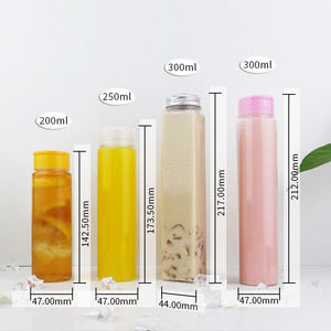 Bottle <span class=keywords><strong>King</strong></span> Fabricante Suministro Cuadrado vacío PET Plástico Jugo Botellas de leche Envases desechables transparentes Bebida Fruta Embalaje - Product Image 2