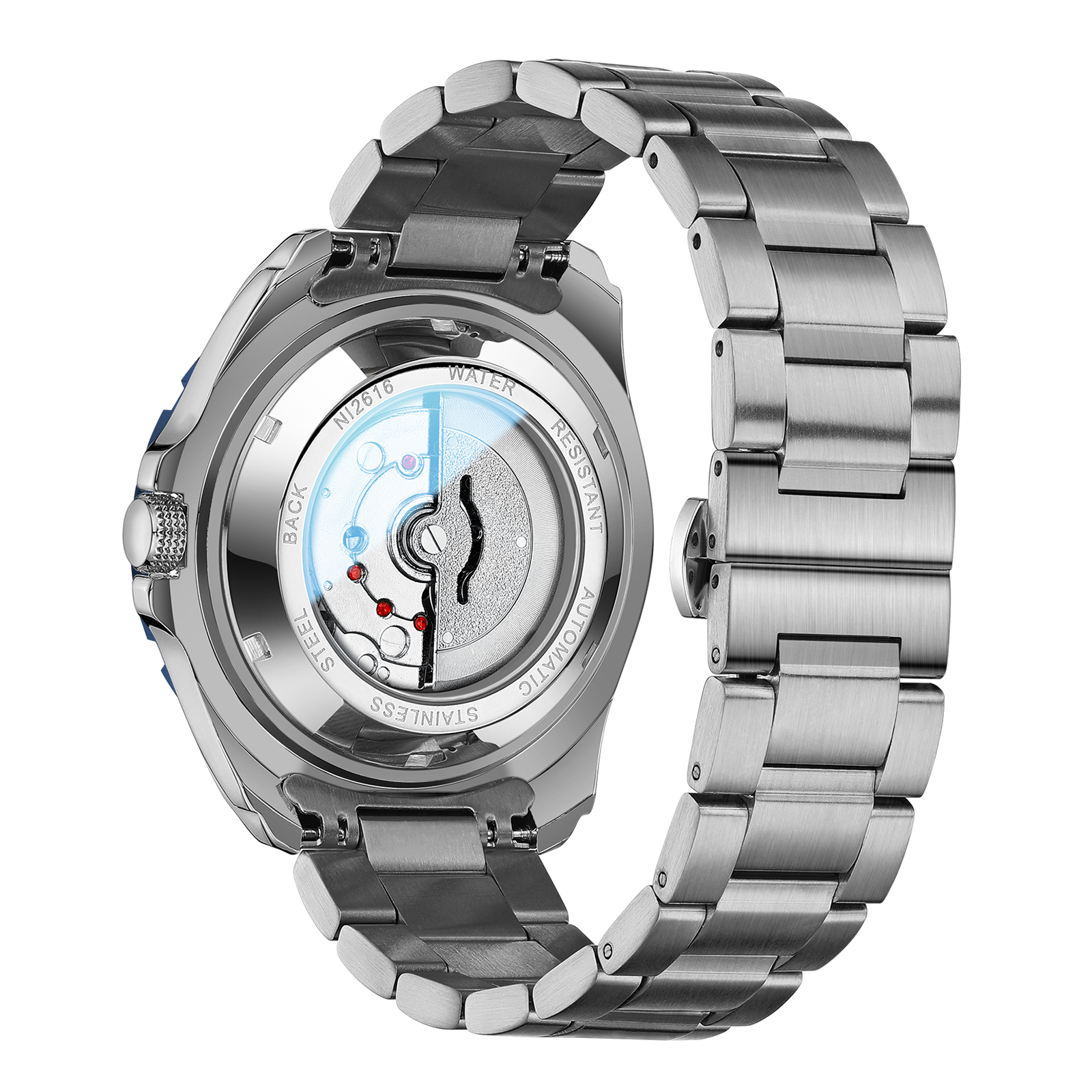 NIBOSI 2616 Men's Stainless Steel Waterproof Quartz Wrist Watch