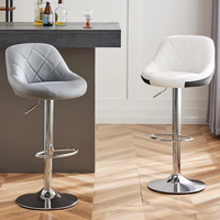 Tabouret de bar pivotant moderne en aluminium TUQ, réglable en hauteur, avec coussin moelleux, pour hôtel et mobilier de salle à manger domestique