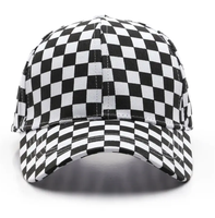 Chapeau de chauffeur de camion Goras de haute qualité Casquette de baseball Balatas en coton à carreaux noir et blanc avec logo personnalisé Chapeau de papa élégant