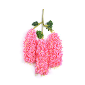 Bouquet de fleurs de lilas artificielles en soie plastique pour décoration murale de mariage et de maison - Product Image 2