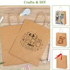 Wholesale Custom <b>Gift</b> Brown <b>White</b> Biodegradable Eco Kraft Paper <b>Bags</b> with Cotton Rope Handle for Food Delivery and Shopping - Product Image 3