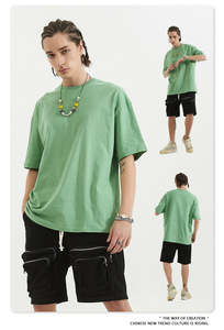 เสื้อยืดโอเวอร์ไซส์แบบยูนิเซ็กซ์ แขนสั้น คอกลม ผ้าคอตตอนเจอร์ซีย์ พิมพ์ลายโลโก้ด้านหน้า สไตล์ลำลอง ไซส์พลัส สำหรับผู้ชาย สีม่วง-น้ำเงิน - Product Image 3