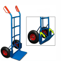 Chariot à main en métal portable HT1830, chariot robuste, capacité de charge de 200 kg, structure de plateforme de soutien