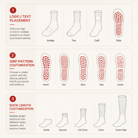Chaussettes de Pilates antidérapantes pour femmes avec design personnalisé, chaussettes à grip tricotées pour le yoga et le Pilates, chaussettes de sport pour femmes