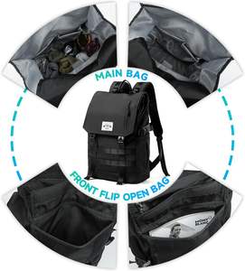 Free Sample Large Capacity Durable Men Vintage <b>Canvas</b> Backpack Retro Roll Top Rucksack Back Pack - Product Image 2