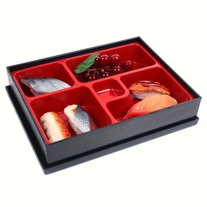 Boîte à bento en plastique à <span class=keywords><strong>5</strong></span> <span class=keywords><strong>compartiments</strong></span> avec couvercle en plastique Récipient alimentaire laqué de 1000ml pour la conservation du déjeuner de sushi à faible quantité minimale de commande - Product Image 5