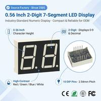 Pantalla LED Roja de 7 Segmentos de 0.56 Pulgadas y 2 Dígitos, Cátodo/Ánodo Común, Tubo Digital de Doble Dígito para Reloj, Medidor, Electrodomésticos