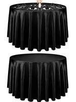 Nappe ronde noire en satin