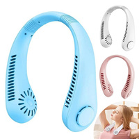 Ventilateur de cou portable X5 pour personne paresseuse, 3 vitesses de vent, 600 mAh rechargeable, tour de cou en silicone souple, ventilateur turbo sans pales