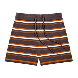 JMSWEATER Pantalones Cortos Casuales de Moda para Mujer, Tejidos, con Cintura Elástica y Rayas, en Varios Colores Personalizables - Product Image 1