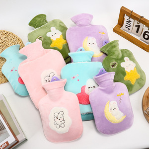 Cartoon Plush <b>Hot</b> <b>Water</b> <b>Bottle</b> With Cover Anti Explosion <b>For</b> Kids And Adults Stomach Hand Warmer Multiple Colors Available - Product Image 1