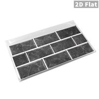 Autocollant mural adhésif 2D plat en PVC effet marbre noir pour salle de bain et douche, étanche, vente en gros, OEM ODM FG Chine