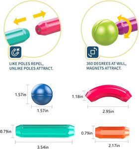 Juego de Construcción Magnético STEM 3D de Varias Piezas, Bloques de Palitos Magnéticos para Niños - Product Image 5