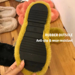 Vente en gros de pantoufles d'intérieur tendances en peluche pour extérieur pour printemps automne hiver hausschuhe en fourrure moelleuse pour chambre à coucher de maisons pour femmes - Product Image 5