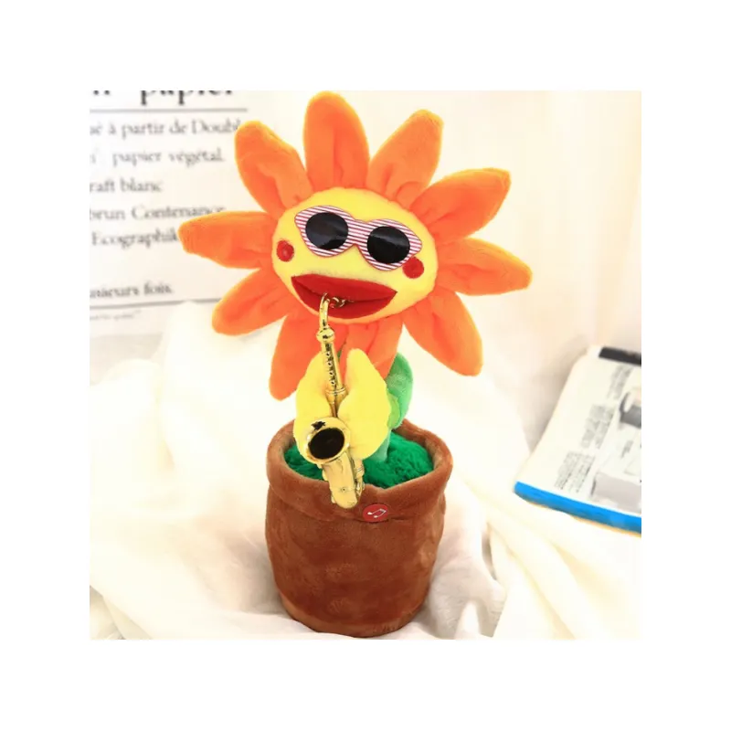 Mainan Bunga bernyanyi mewah desain baru mainan bunga matahari elektrik menari musik untuk anak-anak