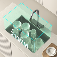 Bonne qualité 304 acier inoxydable affichage numérique évier de cuisine Raindance cascade robinet Double bol tasse laveuse pour un usage domestique