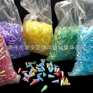 ลูกปัดอะคริลิคทรงเจดีย์รุ้ง หลายเหลี่ยม ปลายแหลม สำหรับทำเครื่องประดับ DIY อุปกรณ์เสริม พลาสติกเรซิ่นทรงตรง - Product Image 3