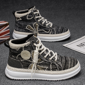 Shelby High-Top Lace-Up Men's 2025 Autumn New Trendy Versatile Thick-Soled <b>Height</b>-<b>Increasing</b> Wear-Resistant Outdoor Casual - Product Image 2