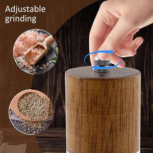 Juego de Molinillos de Sal y Pimienta de Acrílico Premium, Molinillos Manuales Ajustables con Recipientes de Madera, Aptos para Lavavajillas - Product Image 4
