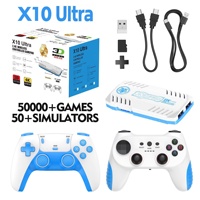 Console de jeux vidéo X10 Ultra Game Stick 128 Go avec plus de 30 000 jeux rétro, 4K HD TV, et 2 manettes sans fil 2.4G Storm Blue