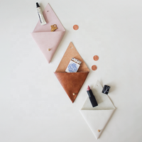 Pochette en cuir triangulaire DIY, porte-monnaie, sac, organiseur de cosmétiques, poches multifonctionnelles, porte-cartes USB, porte-cartes SD, porte-clés, sac