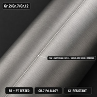 Tube soudé en titane Gr7 Ti-0.2Pd, diamètre intérieur 108 mm, longueur 6000 mm, résistant à la corrosion pour environnement chimique et chloré, conforme à la norme ASTM B338